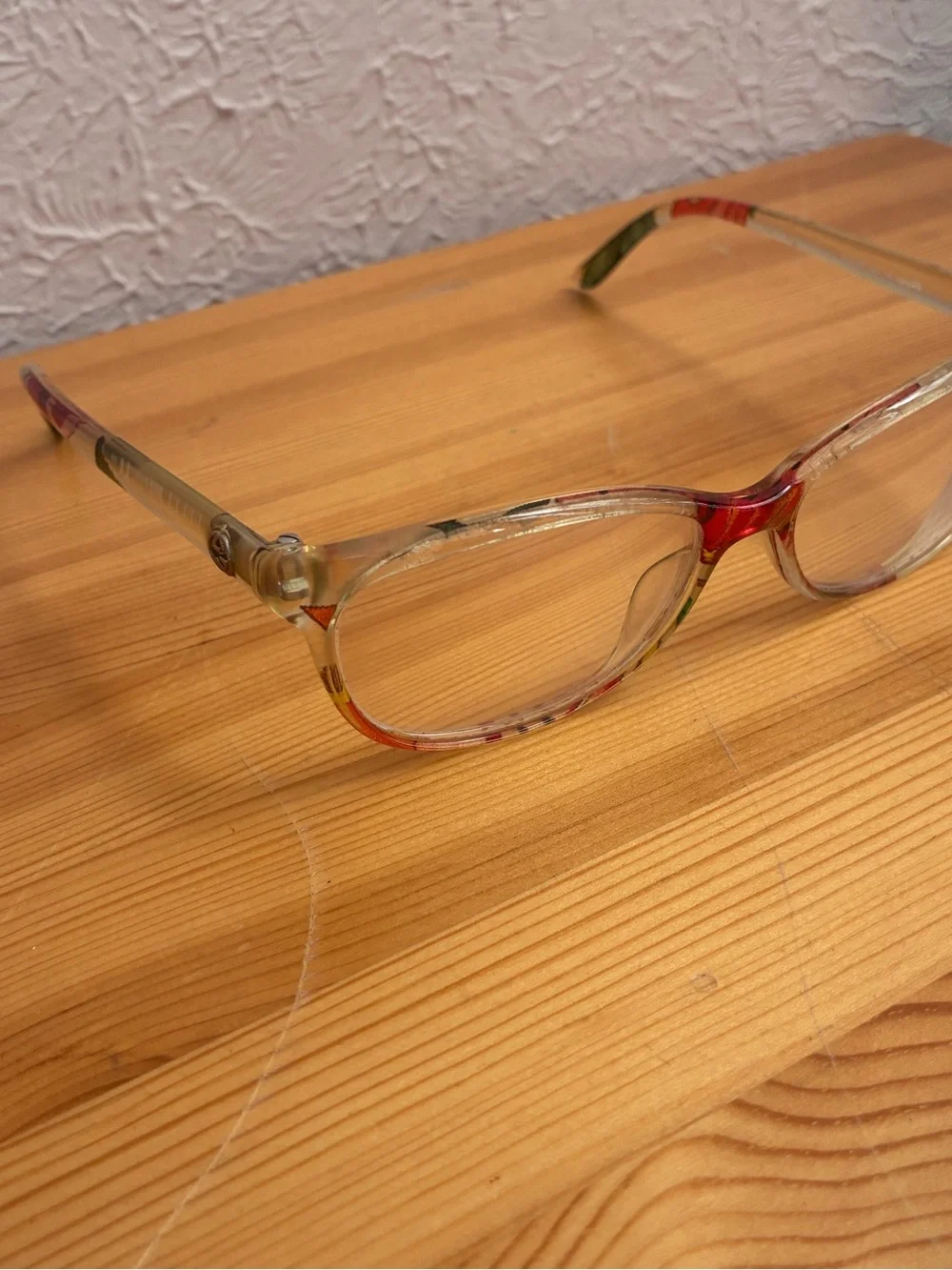 Gucci Women’s frosted Clear Floral optical Eyeglasses FRAMES ONLY